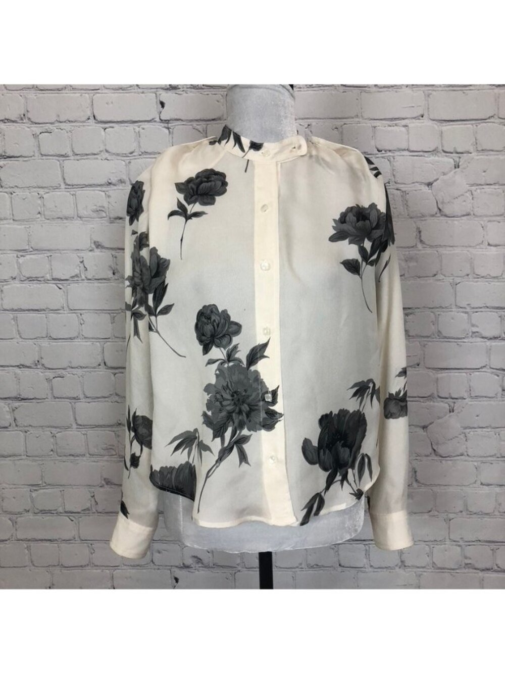 Rachel Comey Sheer Floral Blouse Size 2 100% Silk